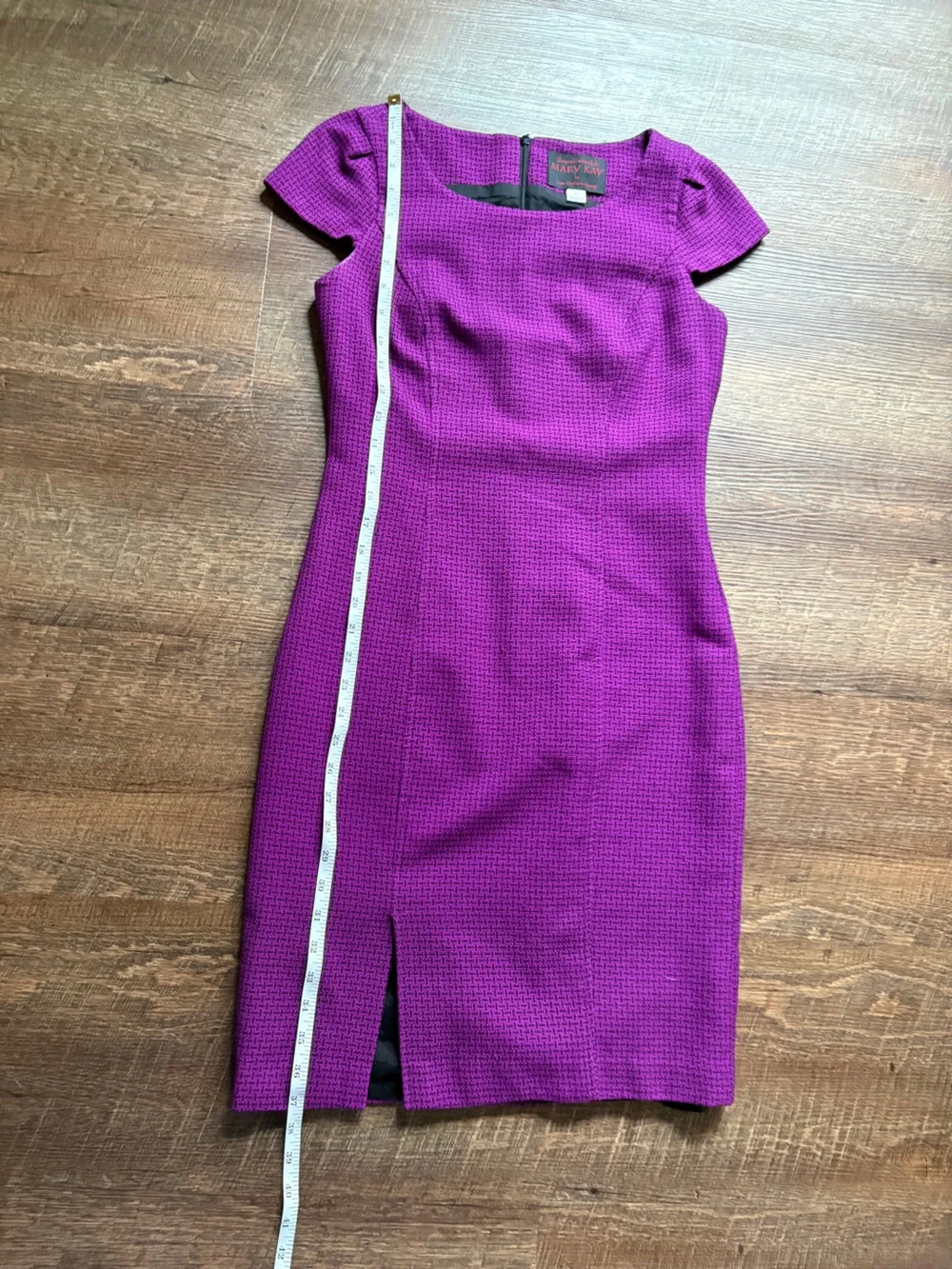 MARY KAY purple textured sheath dress consultant professional vintage-look sz 4P